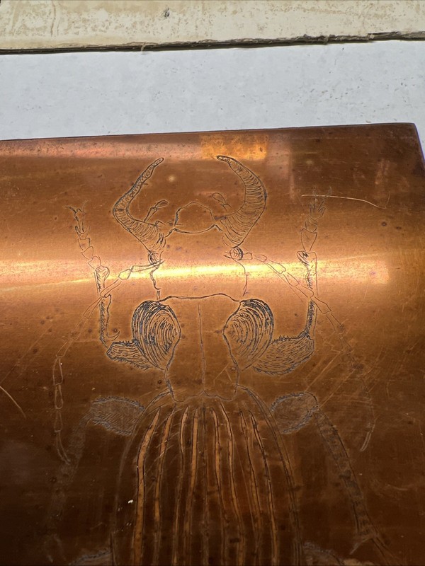 94 Art Etching ENGRAVING COPPER PLATE PAPER B SOLOTAIR 2 Beetles Bugs Etched Old gallery