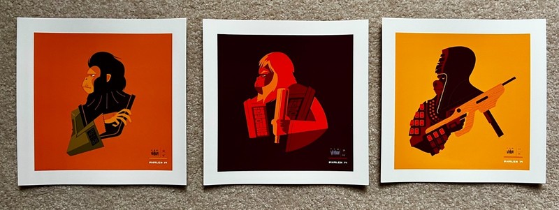 PLANET OF THE APES Tom Whalen SOLD OUT Signed Print Set of only 75 Mondo Bust’d