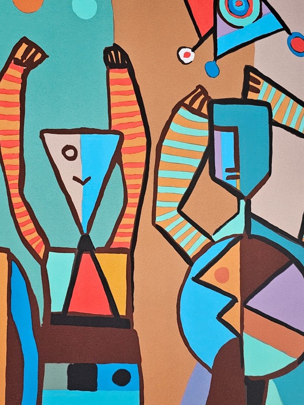 MAYEU PASSA Les Jongleurs Jugglers Hand Signed Lithograph French Listed Artist gallery