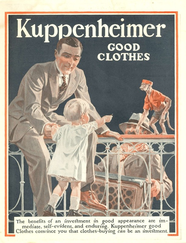 Kuppenheimer Good Clothes -J. C. Leyendecker – Man/Child – Organ Grinder – 1924