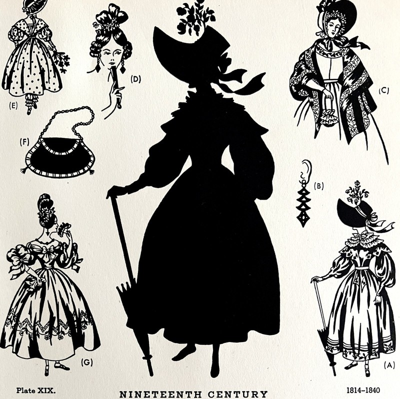 19th Century Fashion History 1814-1840 1939 Art Plate Printing Ephemera DWAA11