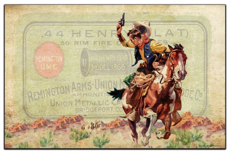 Vintage Remington Ammo Box Pistol Art Print 11x17 Cowboy Western Wall Decor