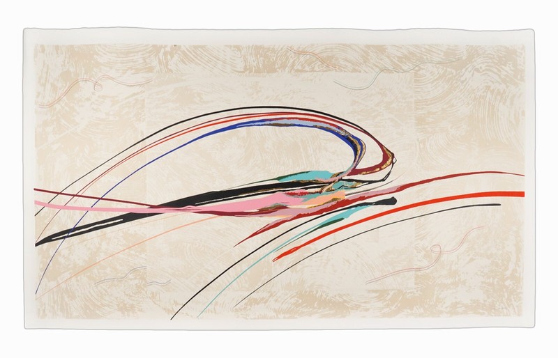 Elba Alvarez «Lusia» Mixed Media Print on Paper Vintage Abstract Expressionist