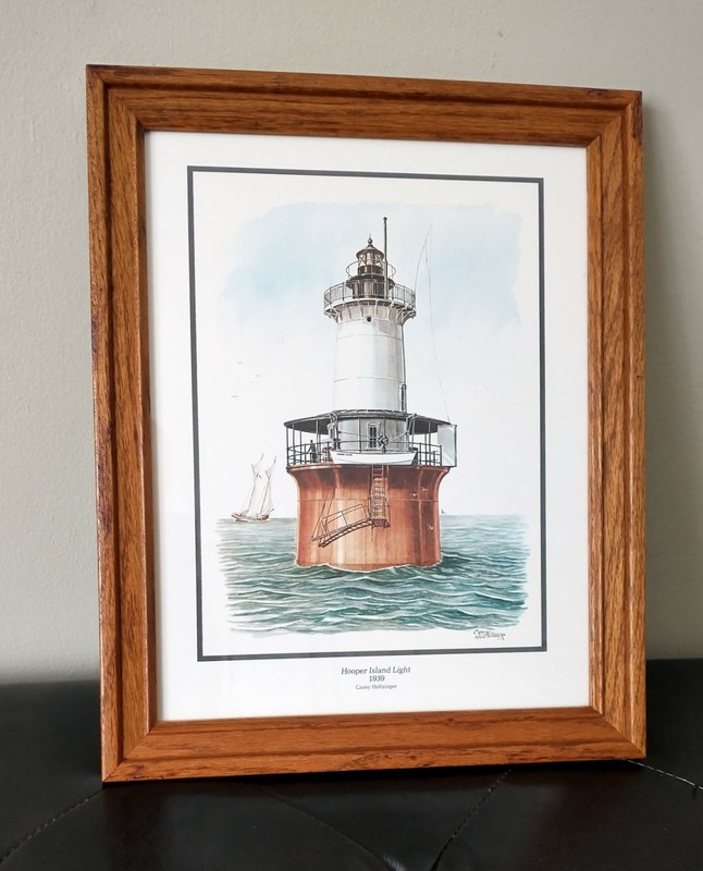 Casey Holtzinger «Hooper Island Light, 1939» print, 14 x 11, framed
