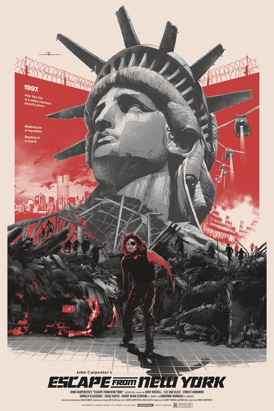 VARIANT Gabz Escape From New York Grzegorz Domaradzki Screen Print Poster #d 175