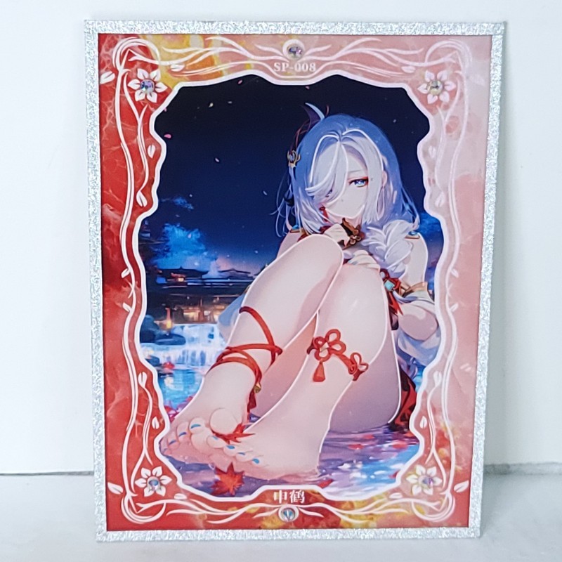 Shen He Feet Jeweled Waifu Card Anime Wall Art Oversized Acrylic A5 Star Diamond