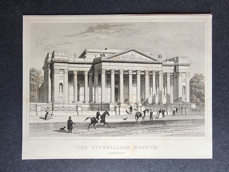 Antique c. 1850 print – Fitzwilliam Museum – Cambridge Victorian Steel Engraving