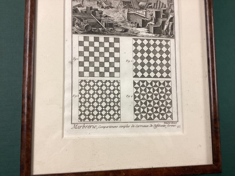 18th Century Engraving Marble Cutting, Designs Architect Robert Benard gallery