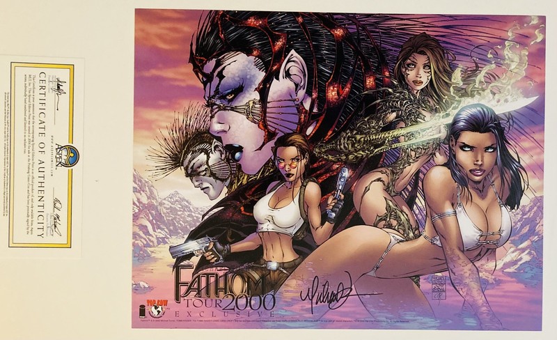 Michael Turner Signed Art Print Lithograph Orig Pittsburgh Comic Con COA Fathom