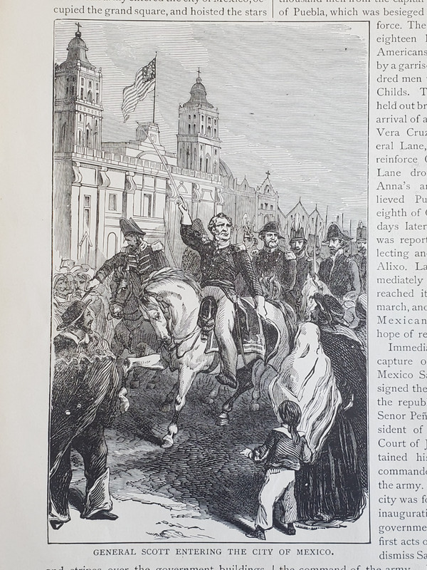 1896 Illustrations «Scott Entering Mexico City» The Queen of Republics