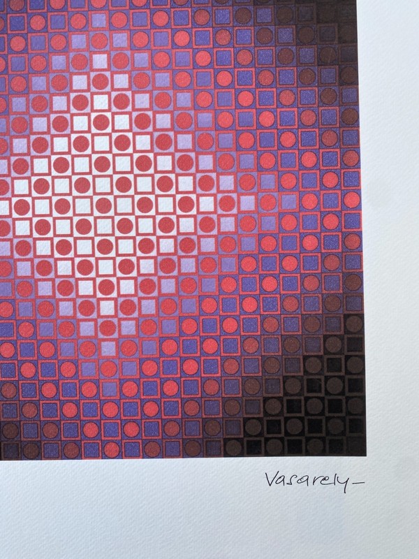 Viktor Vasarely "Boglar" lithography, certificate, ,signed, 35x50 cm gallery