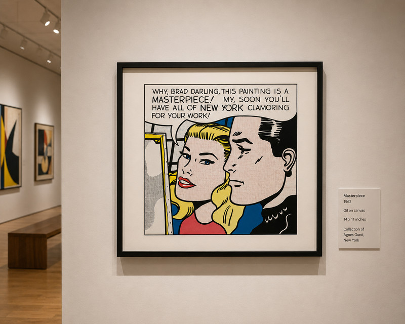Roy Lichtenstein “Masterpiece” Pop Art Print Lithograph 14×11” Unframed