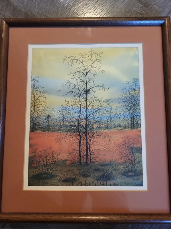 Ivan Lackovic - Croatian Landscape 8"×10" - Framed & Matted - 13"×15" On Silk