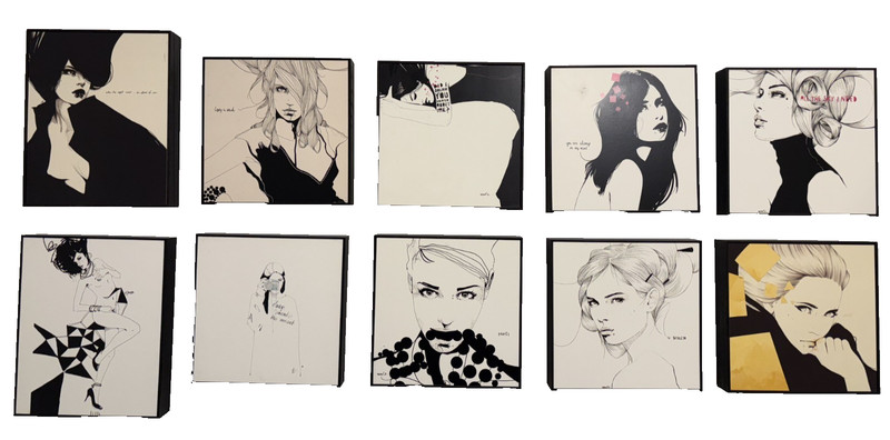 Women Art Series Manuel Rebollo-Bundle of 10 Blocks-Accepting Offers