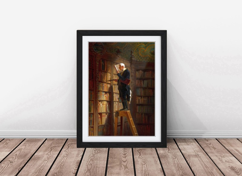 Bookworm By Carl Spitzweg Framed Print Wall Art Picture A1 A2 A3 Size