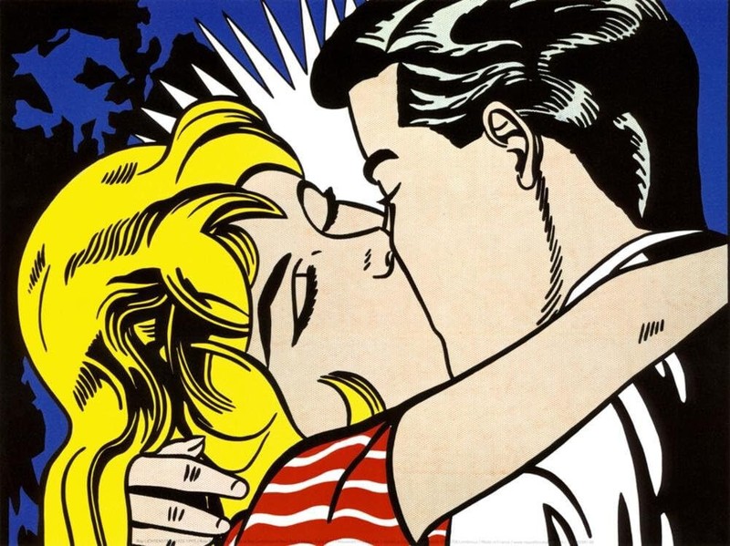Kiss II, 1962 by Roy Lichtenstein Offset Lithograph Art Print Pop Poster 12×16