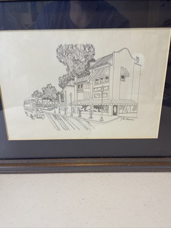 Joe T Ballard Ink on Paper Print Of Overton Square Matted And Framed Box Ship🔥 gallery