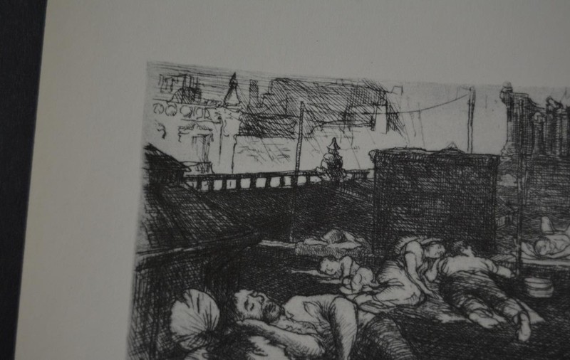 Vintage 1930's Art Print John Sloan Roof Summer Nights Wall Décor History gallery