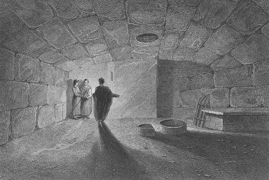 Rome MAMERTINE PRISON of HOLY APOSTLES PETER PAUL ~ Old 1835 Art Print Engraving