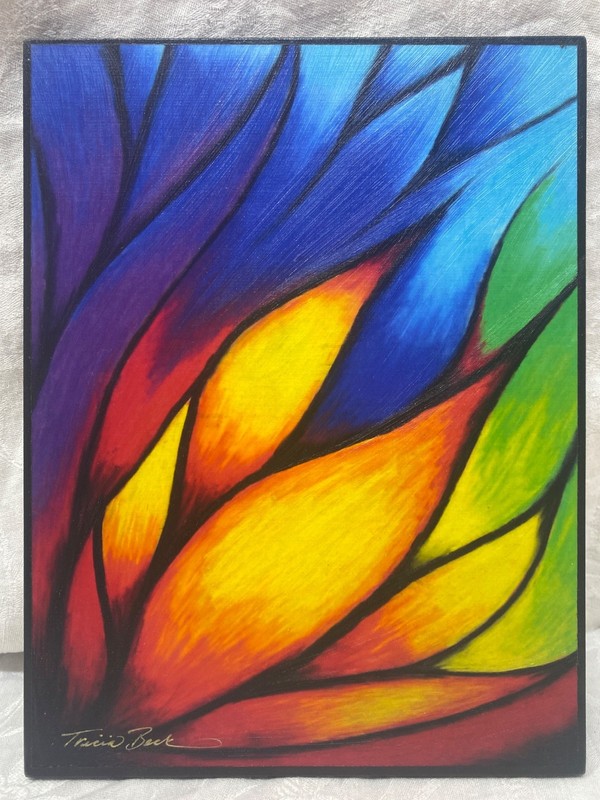 Hand textured giclee print of «Butterfly» hand signed by Tricia Beck