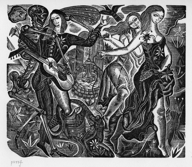 David Jones 1895-1974, Everyman 1929, wood engraving 14 x 16.5 cm edition 100