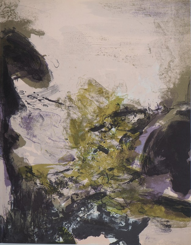 ZAO Wou Ki: Abstract Mountain Landscape – Original Lithograph