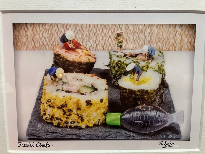 Sushi Chef Picture In Glass Frame, rare photography, decorative gallery