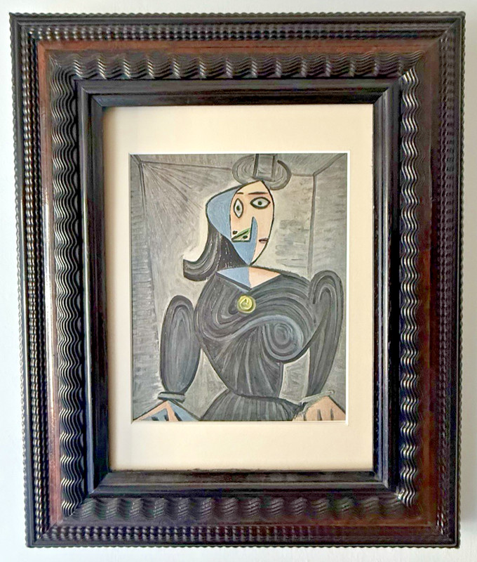 Pablo Picasso Vintage Lithograph Print Art Original Antique Dutch Ripple Frame