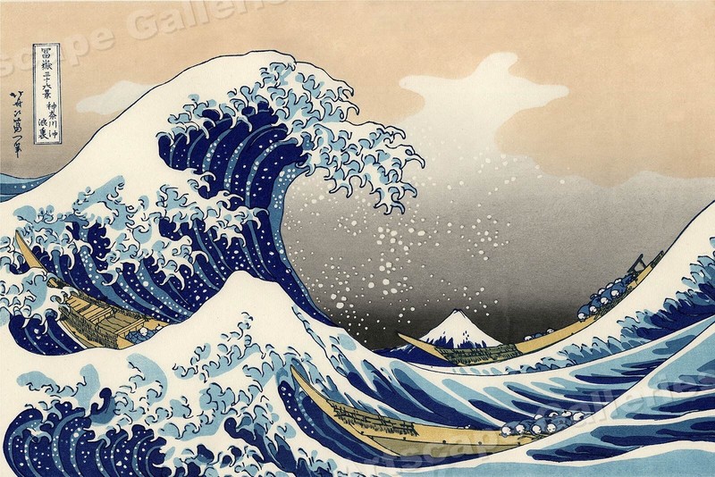 «The Great Wave» by Hokusai Japanese Art Surfing Print 24×36