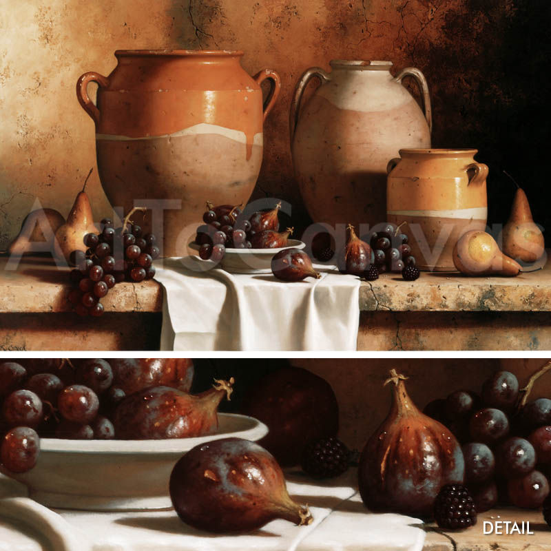 38"x24" CONFIT JARS WITH FRUIT by LORAN SPECK DINING VASES CANVAS