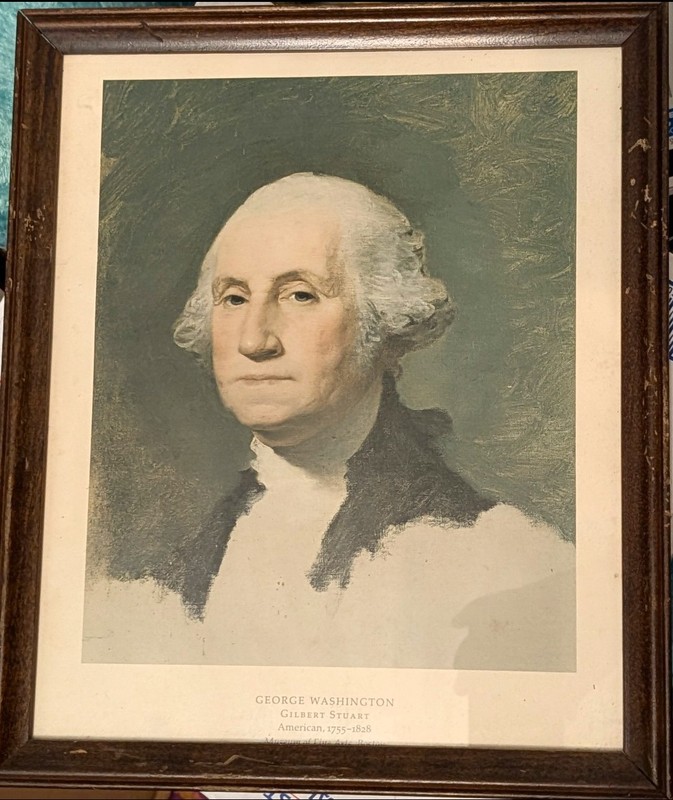 Vintage Pair Of Framed George & Martha Washington Prints