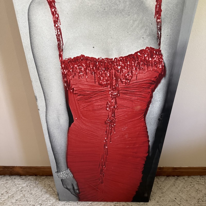 Marilyn Monroe Canvas Wall Art 4ft Large Red Dress 3D Glitter Glam Hollywood gallery