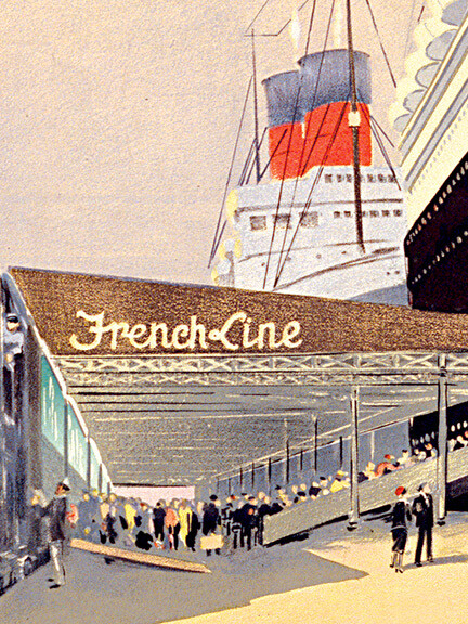 Paris to New York Classic 1920s Vintage Style Travel Poster - 24x36 gallery