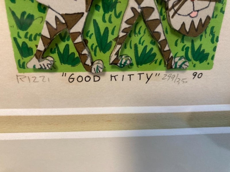 James Rizzi GOOD KITTY 3D Silkscreen Signed ED299/350 Framed Pop Art gallery