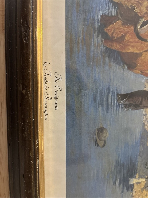 Vintage Print/Framed Art “The Emigrants” By Fredrick Remington Western Style gallery