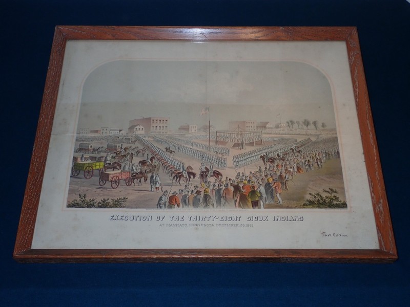 Execution of the Thirty Eight Sioux Indians Chromolithograph, 1883 First Edition