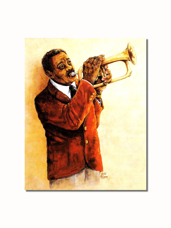 African American Black The Jazz Trumpet Player #2 Wall Picture 8×10 Art Print