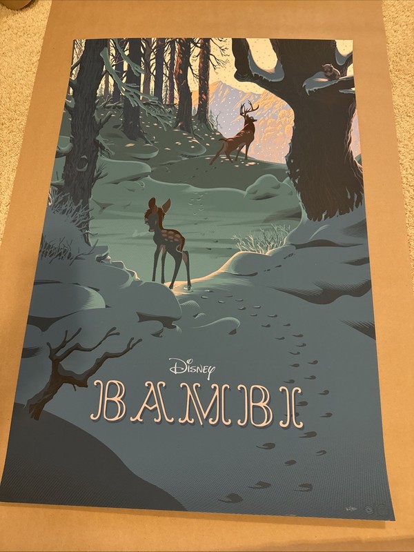 BAMBI (162/400) regular poster print LAURENT DURIEUX 2017 MONDO DISNEY