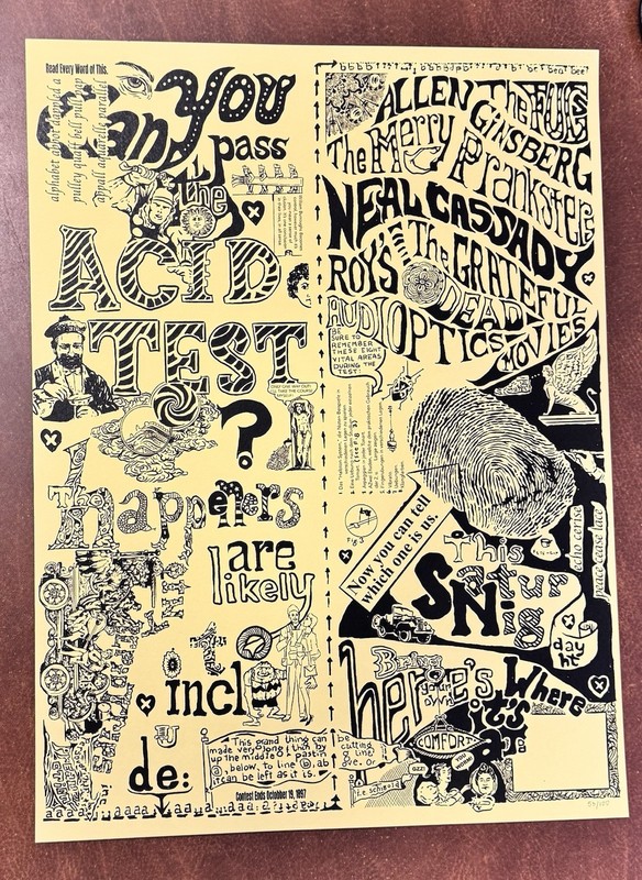 Ken Kesey Merry Pranksters Can You Pass The Acid Test? Poster Art Print #/100 gallery