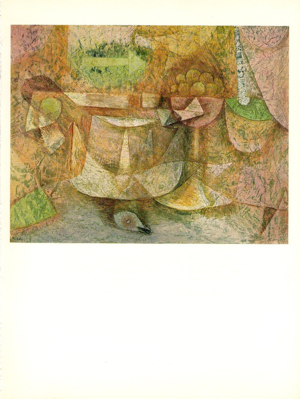 1967 Vintage PAUL KLEE «STILL LIFE WITH DOVE» GORGEOUS COLOR offset Lithograph