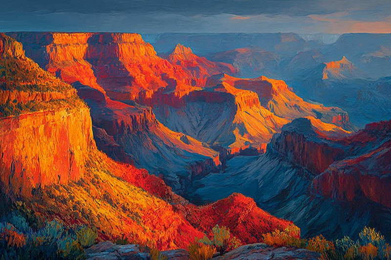 Grand Canyon United States 36×24 Giclée Art Print Ltd 1/25 Signed COA Romble H10