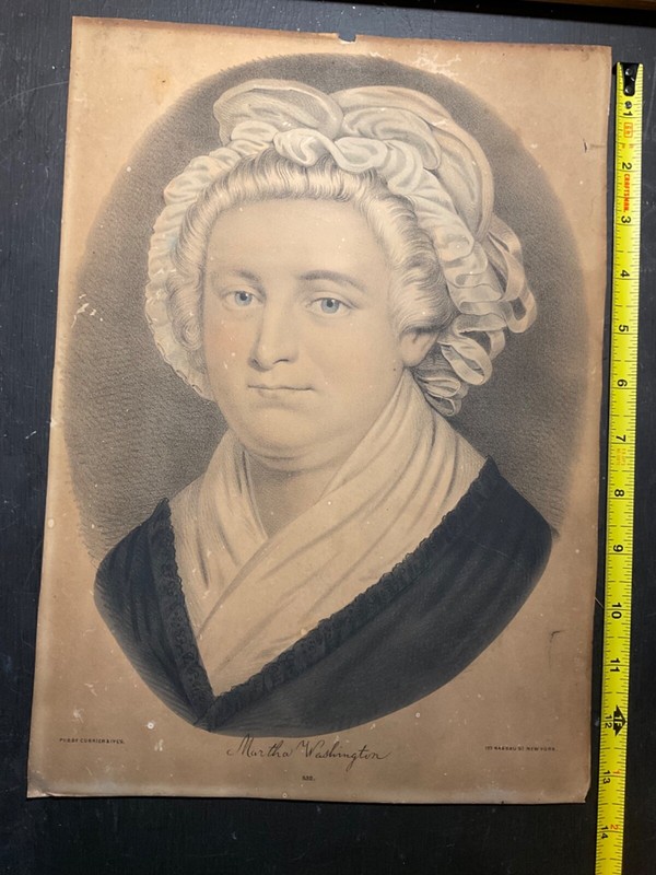 COURRIER AND IVES antique y#832 Martha Washington 10x14 print picture gallery