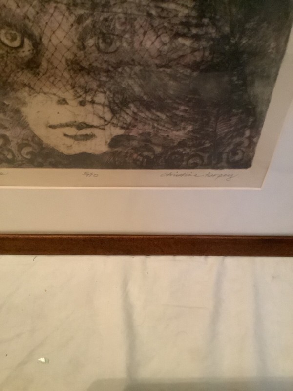 Christine Tarpey(20thC)Artist, OR, Lg Ltd Ed 5/10 Etching “Summer Nites”, Signed gallery