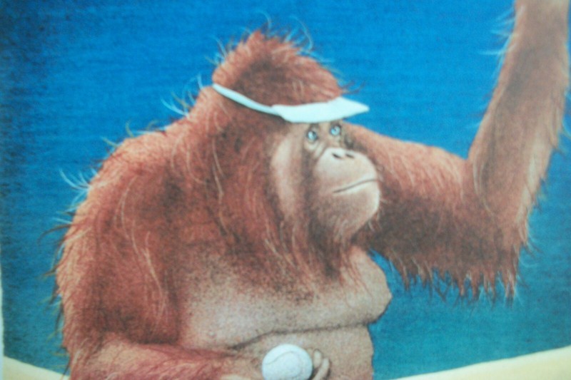 Will Bullas LE Print "tennis, anyone..? No. 248/1000 Ape Playing Tennis Print gallery
