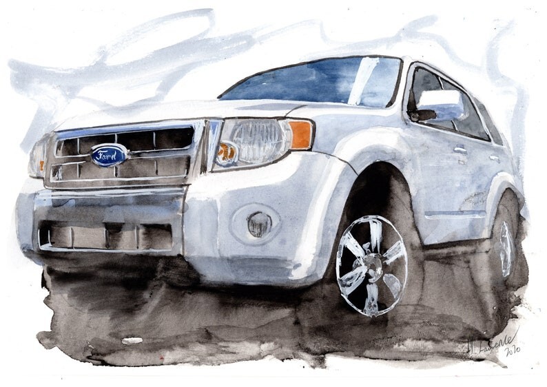 Painting of a Ford Escape Limited Edition Print Ford SUV Gift