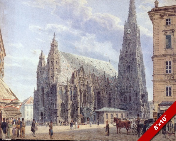ST STEPHENS CATHEDRAL VIENNA AUSTRIA LANDSCAPE PAINTING ART REAL CANVAS PRINT