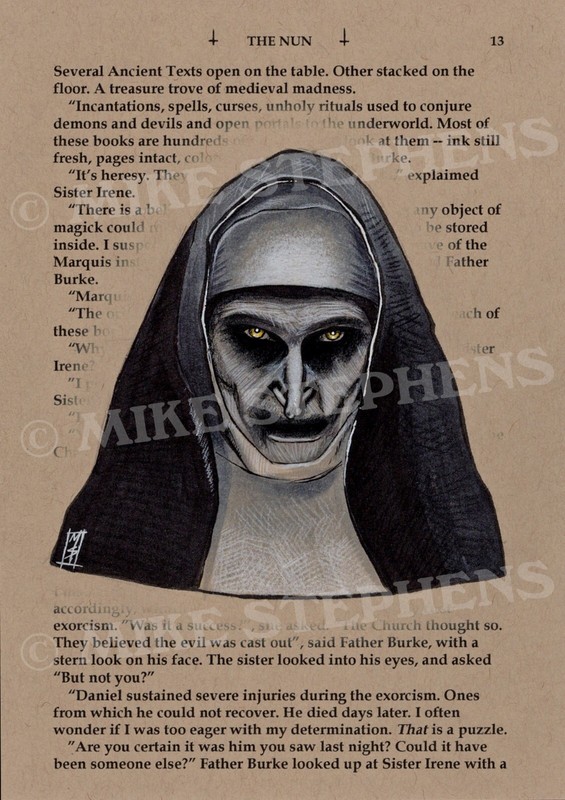 Horror Art Print - The Nun Over Bookpage