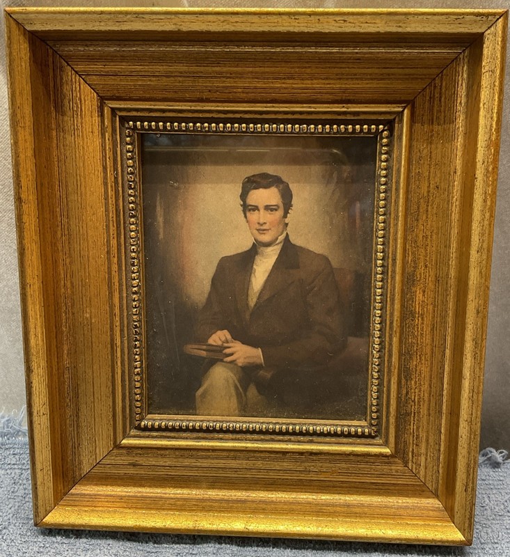 Colonial Man Print By S. Bosseron Chambers In Original Frame 7 1/2” H. X 6 1/2”