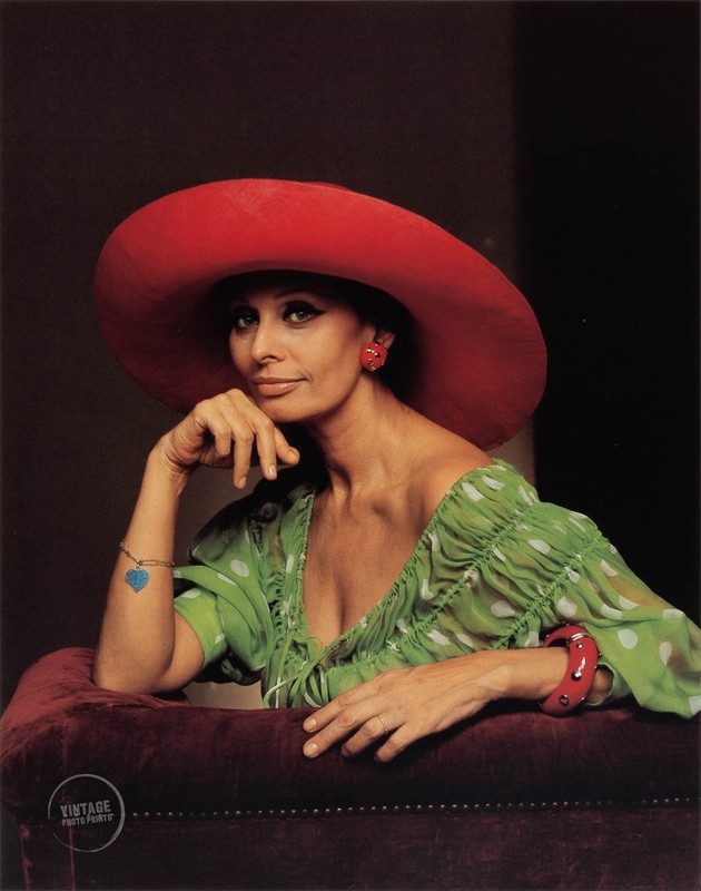 VTG Yousuf Karsh Photo Print Sophia Loren Engraving ArtPortrait 1981 Mat 13×15
