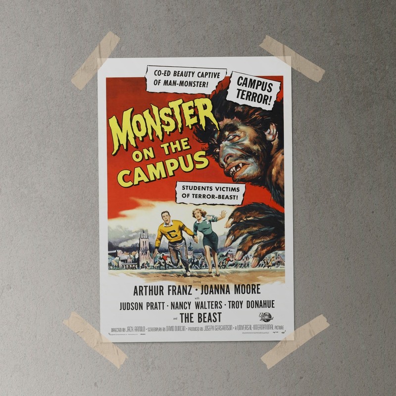 Monster on the Campus - Movie Poster Vintage 1950s Horror Wall Art Decor Print gallery